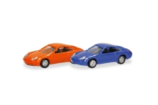 Herpa 066945 - N - Porsche 911 - orange/blau (2 Stück)